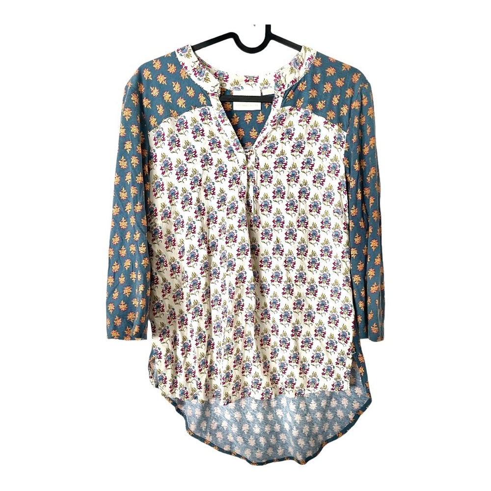 Anthropologie Blue and White Floral Blouse - Picture 5 of 12